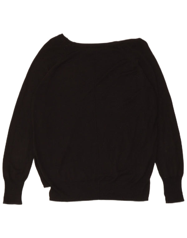 Женский свитер с вырезом «лодочка» ZARA UK 14, большой, черный, синтетический