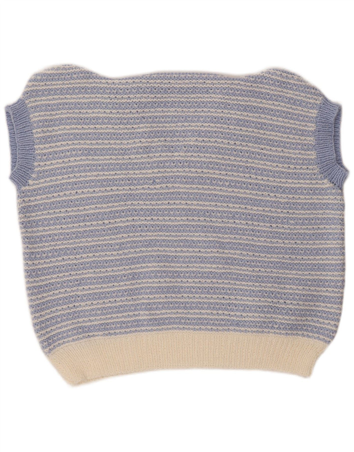 ВИНТАЖНАЯ женская майка-майка UK 18 XL в синюю полоску