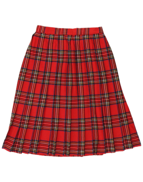 VINTAGE Женская плиссированная юбка-нож IT 44 Medium W32 Шерсть в красную клетку