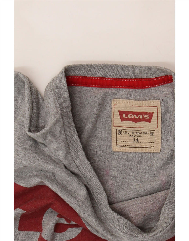 LEVI'S Boys Graphic T-Shirt Top 13-14 Years Grey Vintage Levi's and Second-Hand Levi's from Messina Hembry 