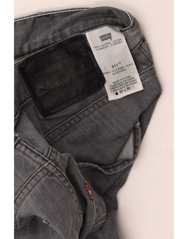 Мужские джинсы Levi's 511 Slim W34 L30 Серые хлопковые