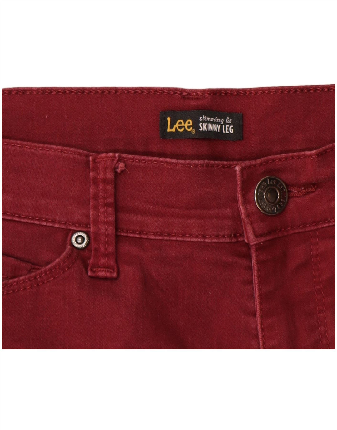 Женские повседневные узкие брюки LEE США 4, маленькие W26 L29, бордовый хлопок