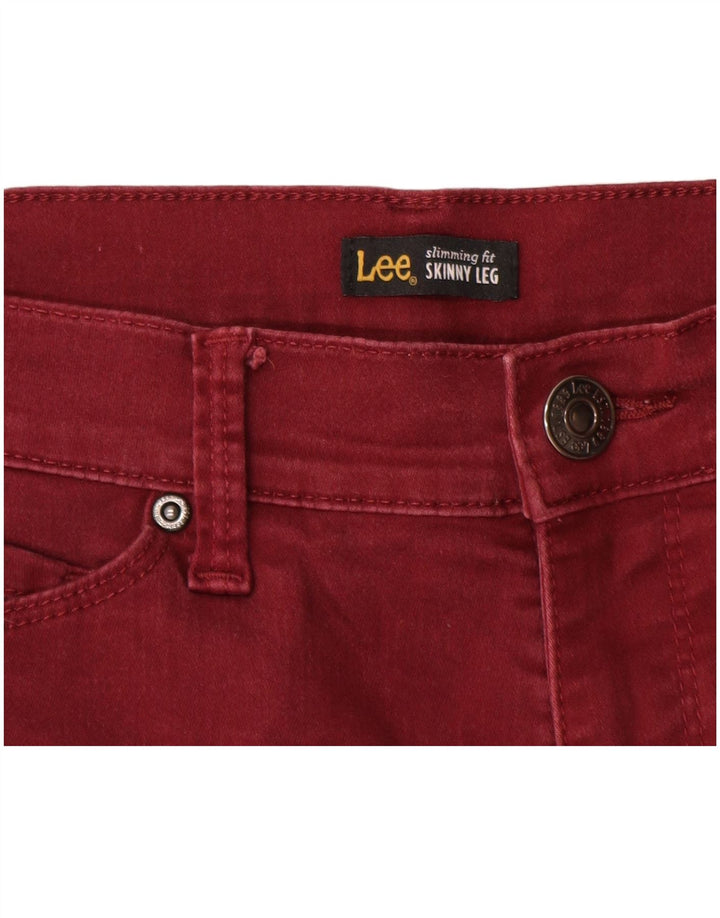 Женские повседневные узкие брюки LEE США 4, маленькие W26 L29, бордовый хлопок