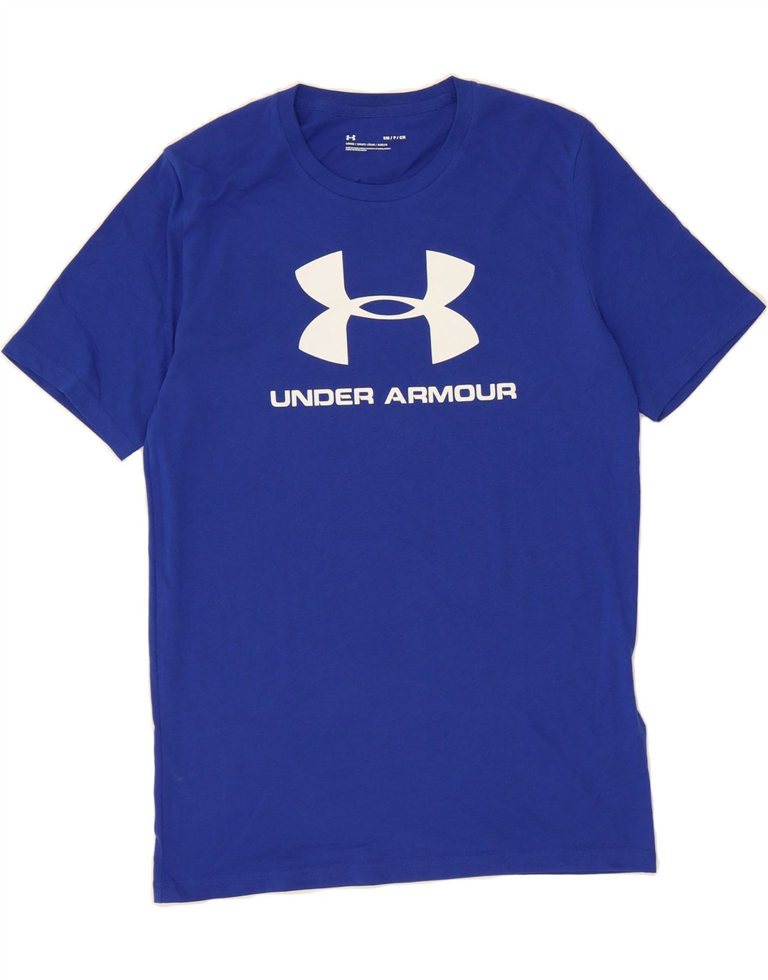 UNDER ARMOUR Mens Graphic T-Shirt Top Small Blue Cotton Vintage Under Armour and Second-Hand Under Armour from Messina Hembry 