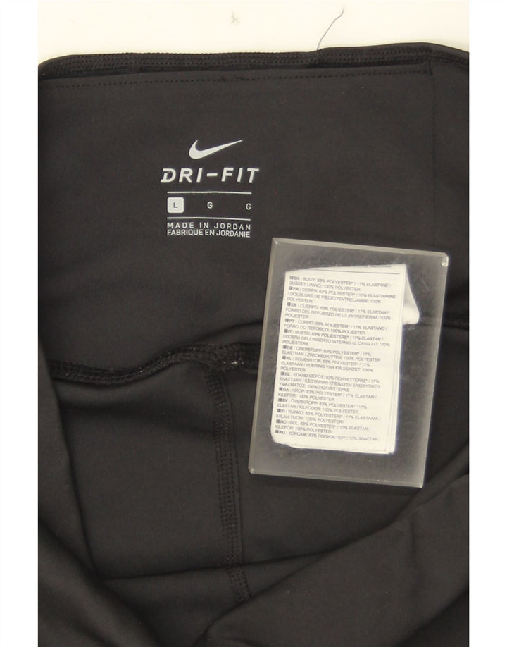 Женские спортивные брюки Nike Dri Fit UK 14, большие черные полиэстеровые брюки