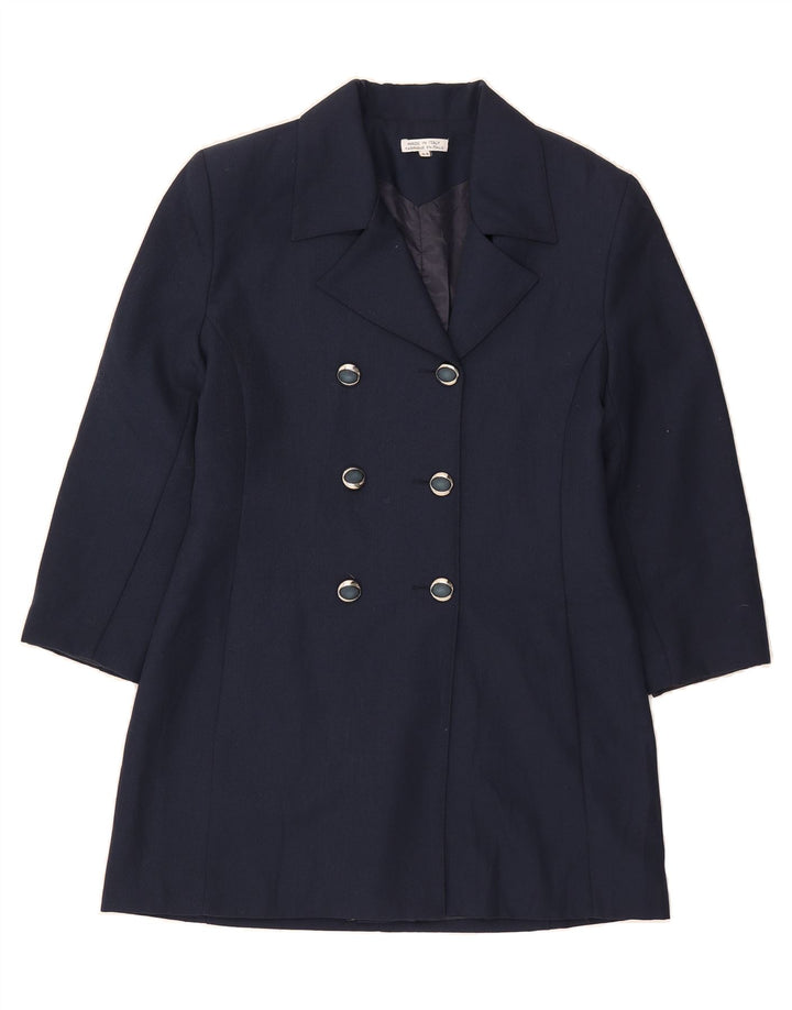 VINTAGE Womens Manhattan Blazer Jacket IT 44 Medium Navy Blue Vintage Vintage and Second-Hand Vintage from Messina Hembry 