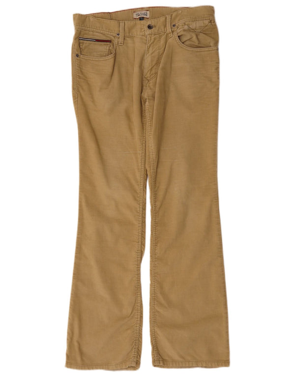 Tommy Hilfiger Mens Bootcut Corduroy Trousers W32 L32 Beige Cotton