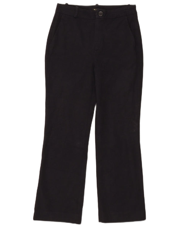 Massimo Dutti Womens Bootcut Chino Trousers 2XS W24 L25 Black