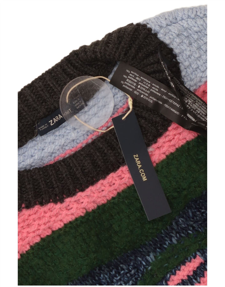 Женский свободный джемпер с круглым вырезом ZARA UK 10, маленький разноцветный