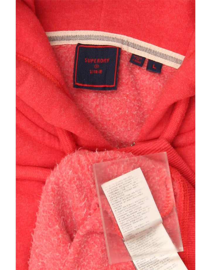 Мужской свитер с капюшоном на молнии Superdry, большой красный, хлопковый