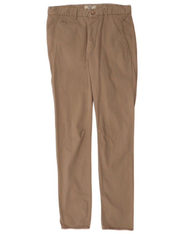 Мужские узкие брюки-чиносы Zara EU 38, маленькие W30 L30, бежевый хлопок