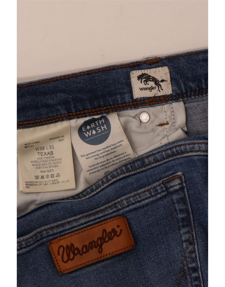 Мужские прямые джинсы Wrangler Texas W38 L30, синий хлопок