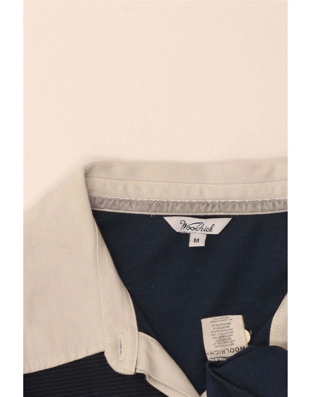 Женская рубашка-поло для регби с графическим рисунком Woolrich UK 12, средний темно-синий хлопок, хлопок