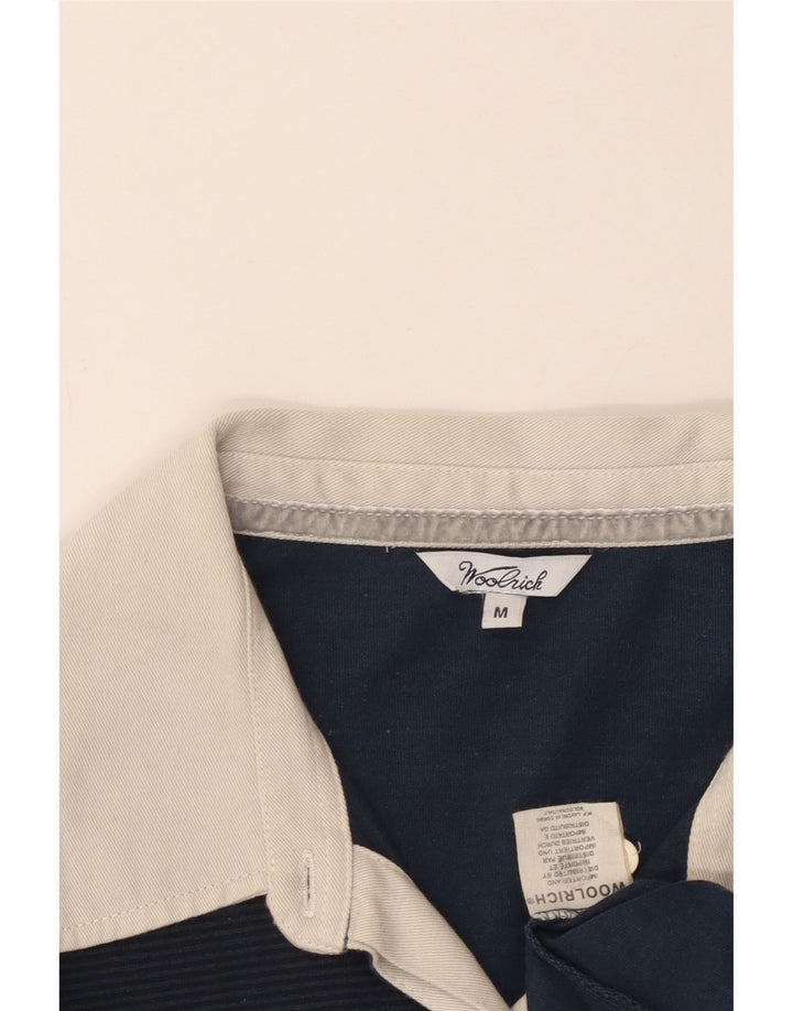 Женская рубашка-поло для регби с графическим рисунком Woolrich UK 12, средний темно-синий хлопок, хлопок