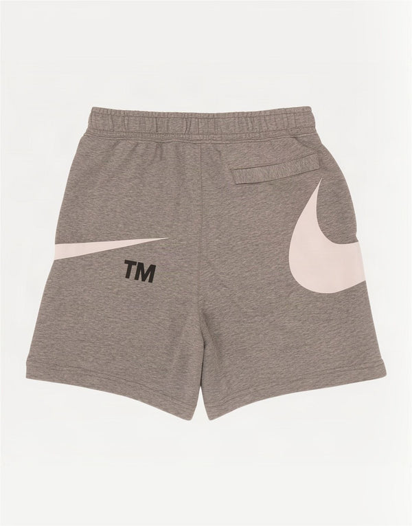 Мужские спортивные шорты Nike с графическим рисунком, хлопковые, среднего серого цвета