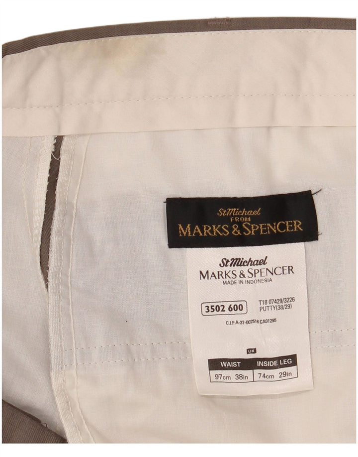 Мужские повседневные брюки Marks & Spencer St. Michael с привязкой W38 L29 коричневые