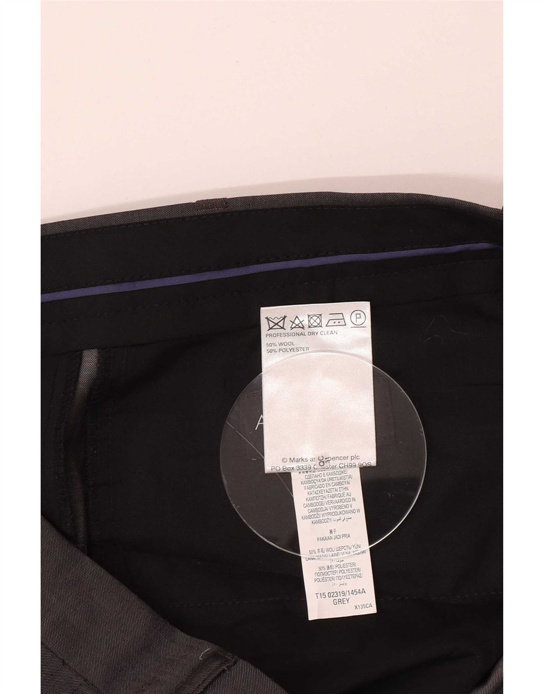 Мужские прямые костюмные брюки Marks & Spencer с автографом W36 L31 серые, шерстяные