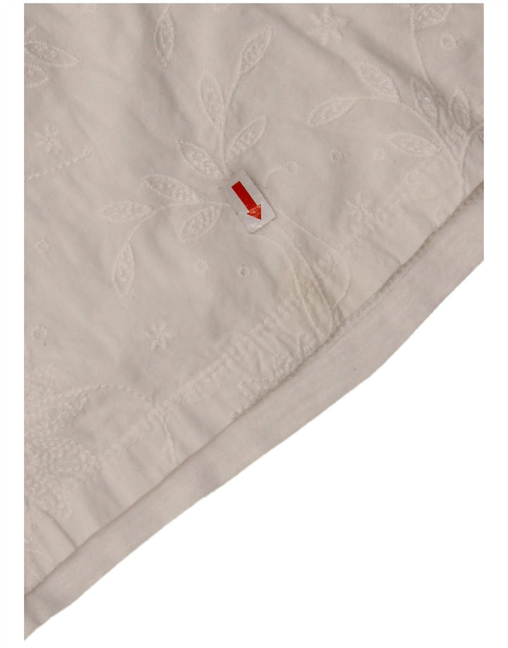 NAPAPIJRI Женская блузка с рукавом 3/4, топ UK 10, маленький белый цветочный принт