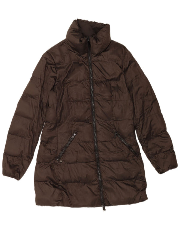 Massimo Dutti Женское Стеганое Пальто UK 14 Средне-Коричневый Полиэстер