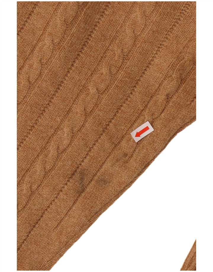 Мужской свитер Braemar с круглым вырезом EU 46 XL, коричневый из овечьей шерсти