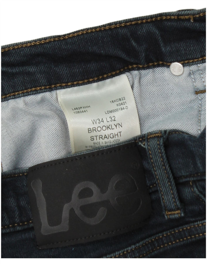 Мужские прямые джинсы LEE Brooklyn W34 L32, синий хлопок