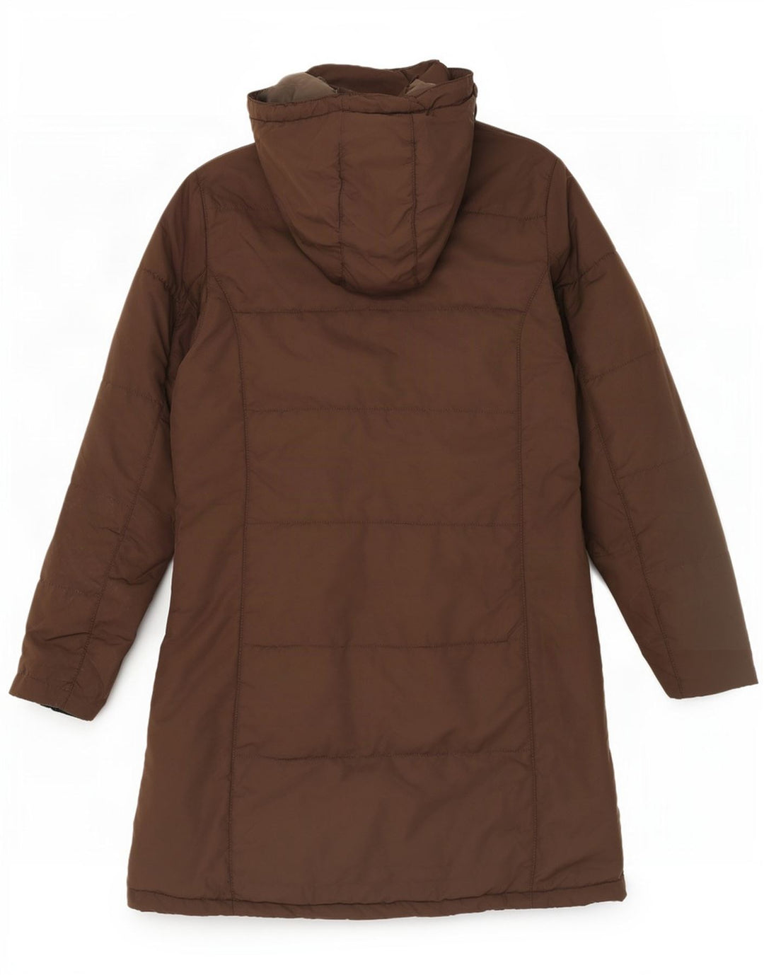 Женское стеганое пальто с капюшоном Jack Wolfskin UK 12/14, средний коричневый полиэстер