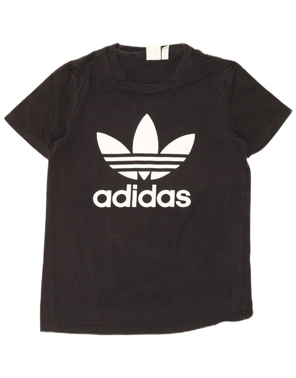 Женская футболка с рисунком Adidas Top UK 10, маленькая, черный хлопок