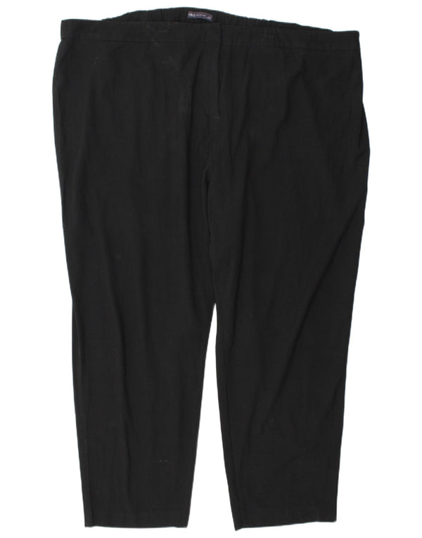 Marks & Spencer Womens Tapered Chino Trousers UK 30 7XL W52 L29 Black