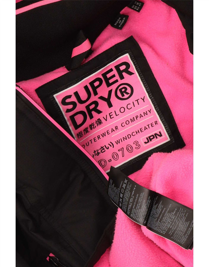 Женская ветровка с капюшоном Superdry UK 14, большая черная