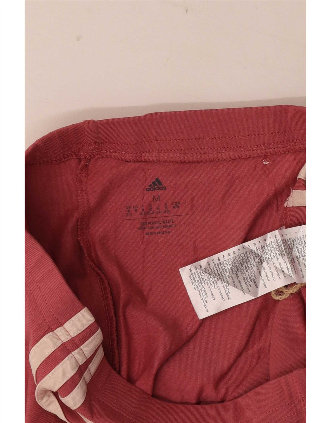 Женские леггинсы Adidas UK 12/14, хлопок среднего красного цвета с цветными блоками