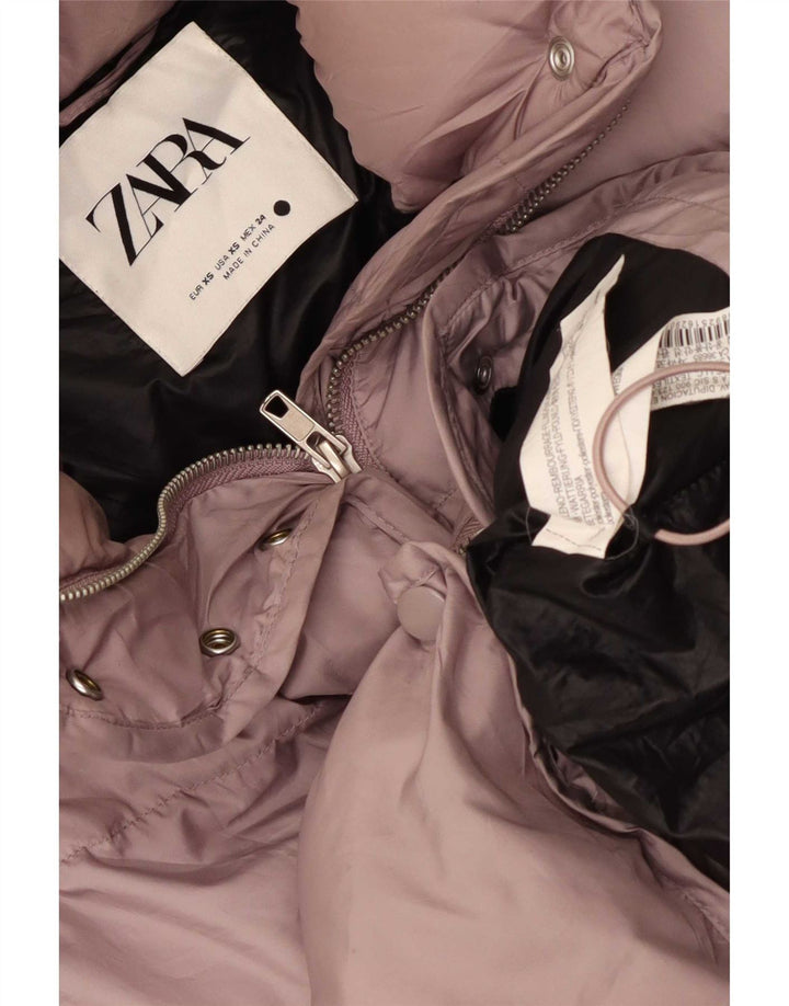 Женская стеганая куртка оверсайз Zara UK 6 XS, розовый полиэстер