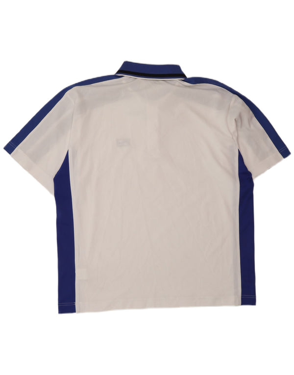 Мужская рубашка-поло FILA XL, полиэстер белого цвета с цветными блоками