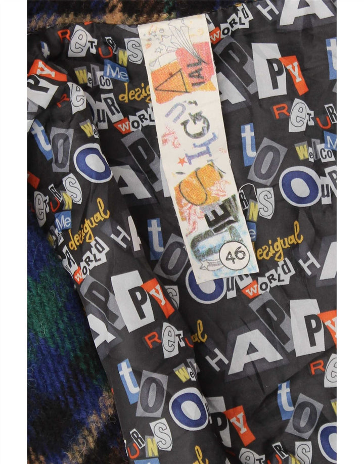 Женский бомбер Desigual с рисунком «летучая мышь» EU 46 XL в разноцветную клетку