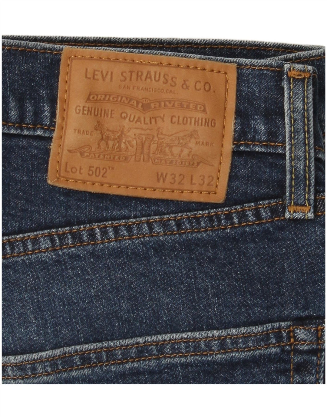 Мужские зауженные джинсы LEVI'S 502 W32 L29 синие, хлопок