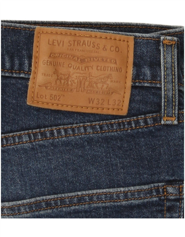 Мужские зауженные джинсы LEVI'S 502 W32 L29 синие, хлопок
