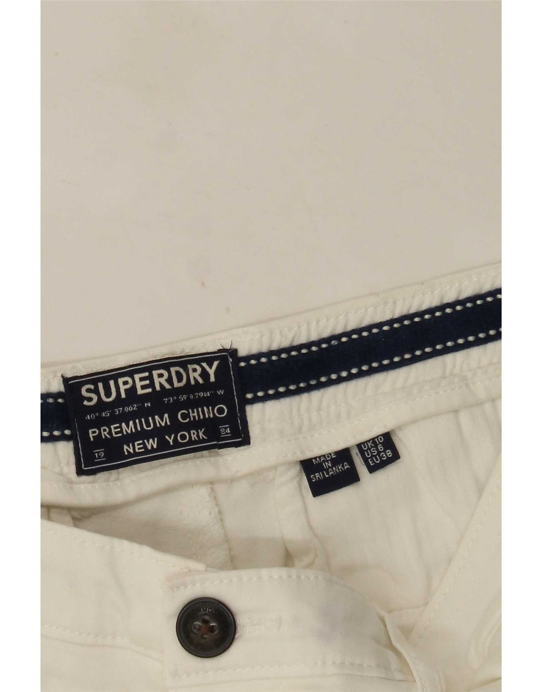 Женские шорты чинос Superdry Regular UK 10, маленькие W30, белые