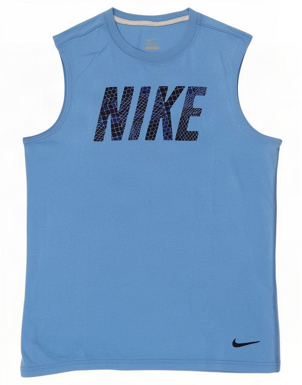 Топ с рисунком Nike для мальчиков 12–13 лет, большой синий хлопок