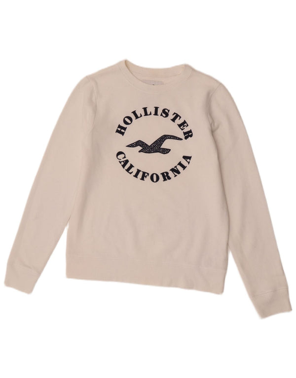 Мужской свитшот с рисунком Hollister XS, белый хлопок