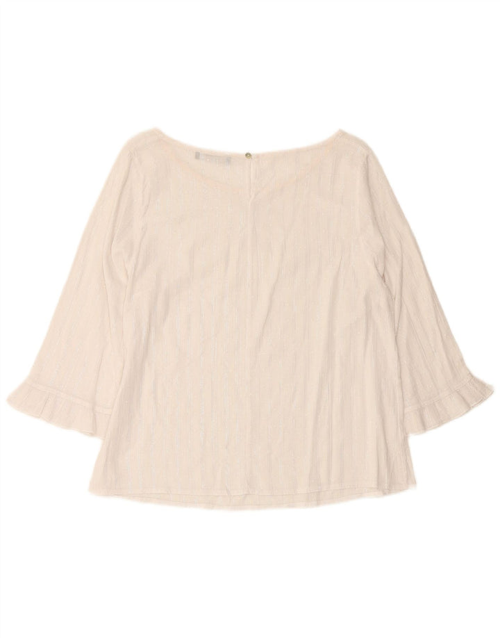 RAGNO Женская укороченная блузка с рукавом 3/4 UK 12, средняя белая в полоску