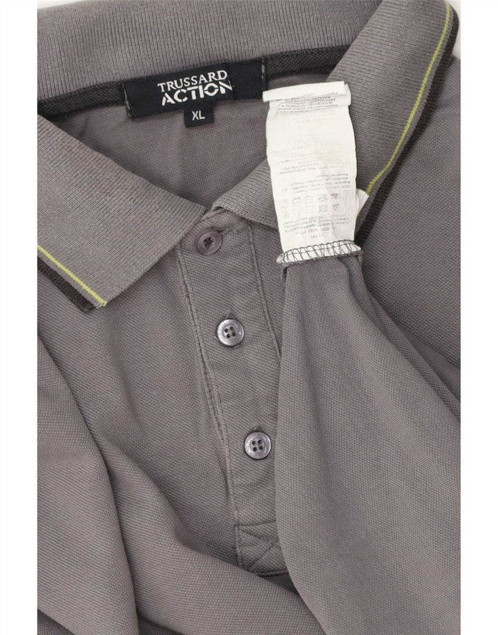 Мужская рубашка-поло Trussardi XL, хлопковая серая полоска