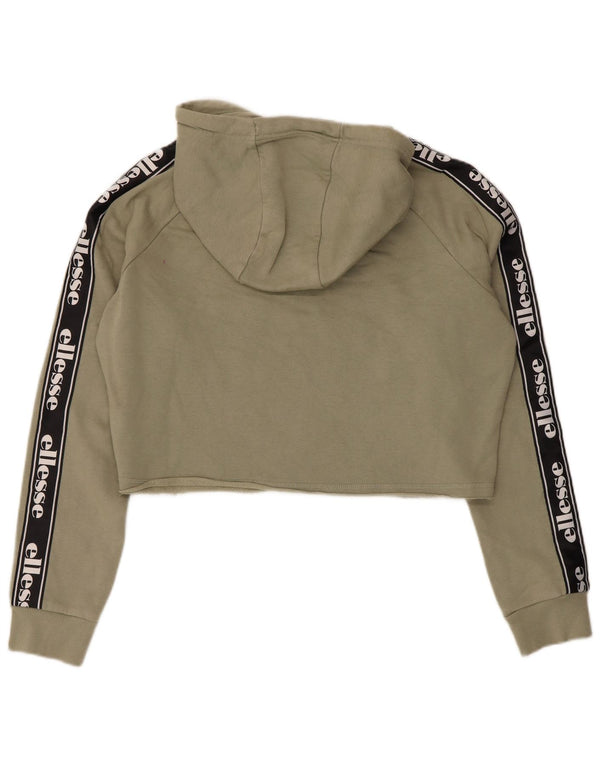 Женский укороченный джемпер с капюшоном Ellesse UK 14, хлопок цвета хаки, большой размер
