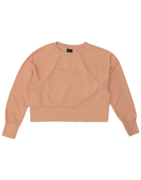 Женский джемпер большого размера с рисунком Nike Dri Fit UK 6 XS Розовый