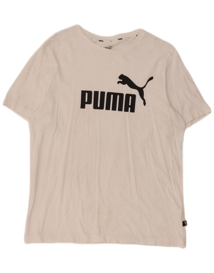 Мужская футболка с рисунком Puma, большой белый хлопок