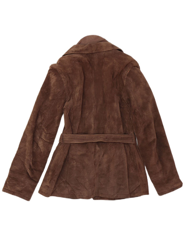 ВИНТАЖНАЯ женская замшевая куртка EU 42, большая коричневая кожа