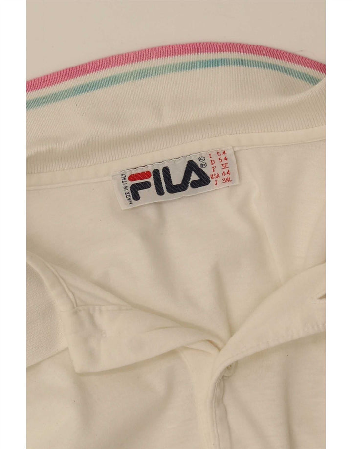 Мужская рубашка-поло с рисунком Fila IT 54 XL, белая полоска