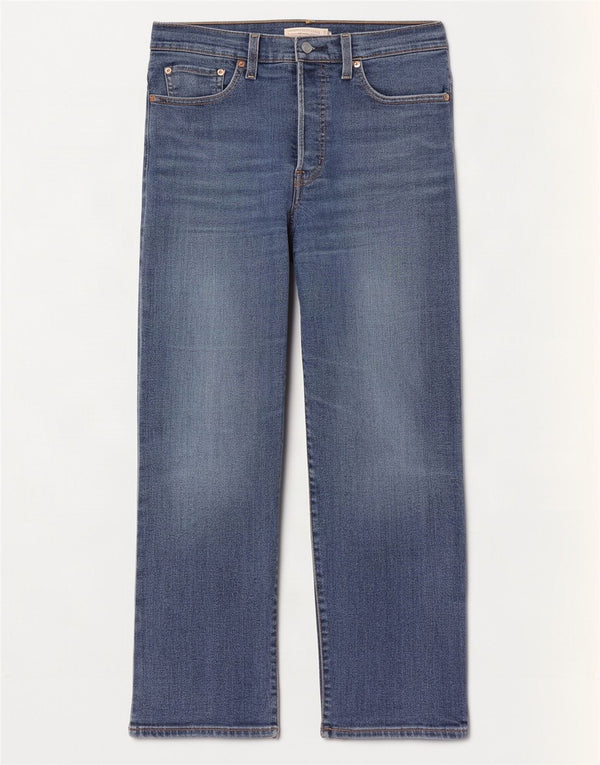 Женские прямые джинсы Levi's Ribcage W27 L29, синий хлопок