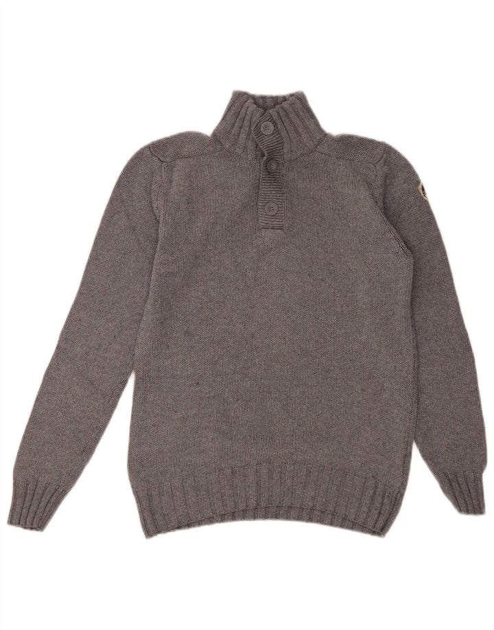 NORTH SAILS Mens Button Neck Jumper Sweater Small Grey Cotton
