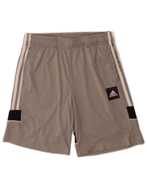 Спортивные шорты Adidas Aeroready для мальчиков 13–14 лет, серые, полиэстер с цветными блоками