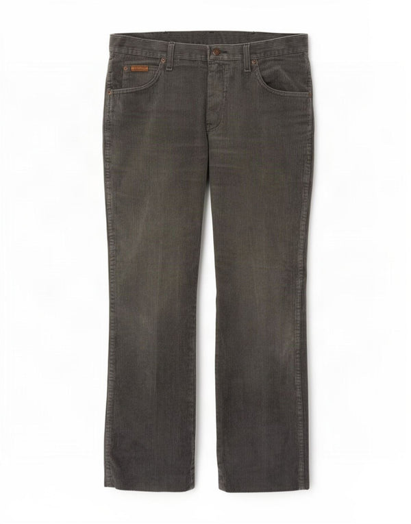 Wrangler Mens Alaska Straight Corduroy Trousers W34 L28 Grey Cotton