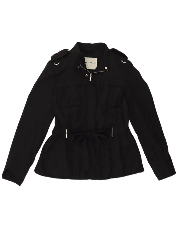 Женская куртка в стиле милитари Zara UK 16, большая черная